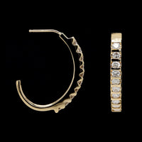 14K Yellow Gold Estate Diamond Hoops