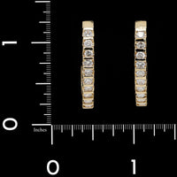 14K Yellow Gold Estate Diamond Hoops