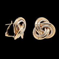 14K Two-tone Gold Estate Knot Earrings