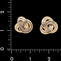 14K Two-tone Gold Estate Knot Earrings