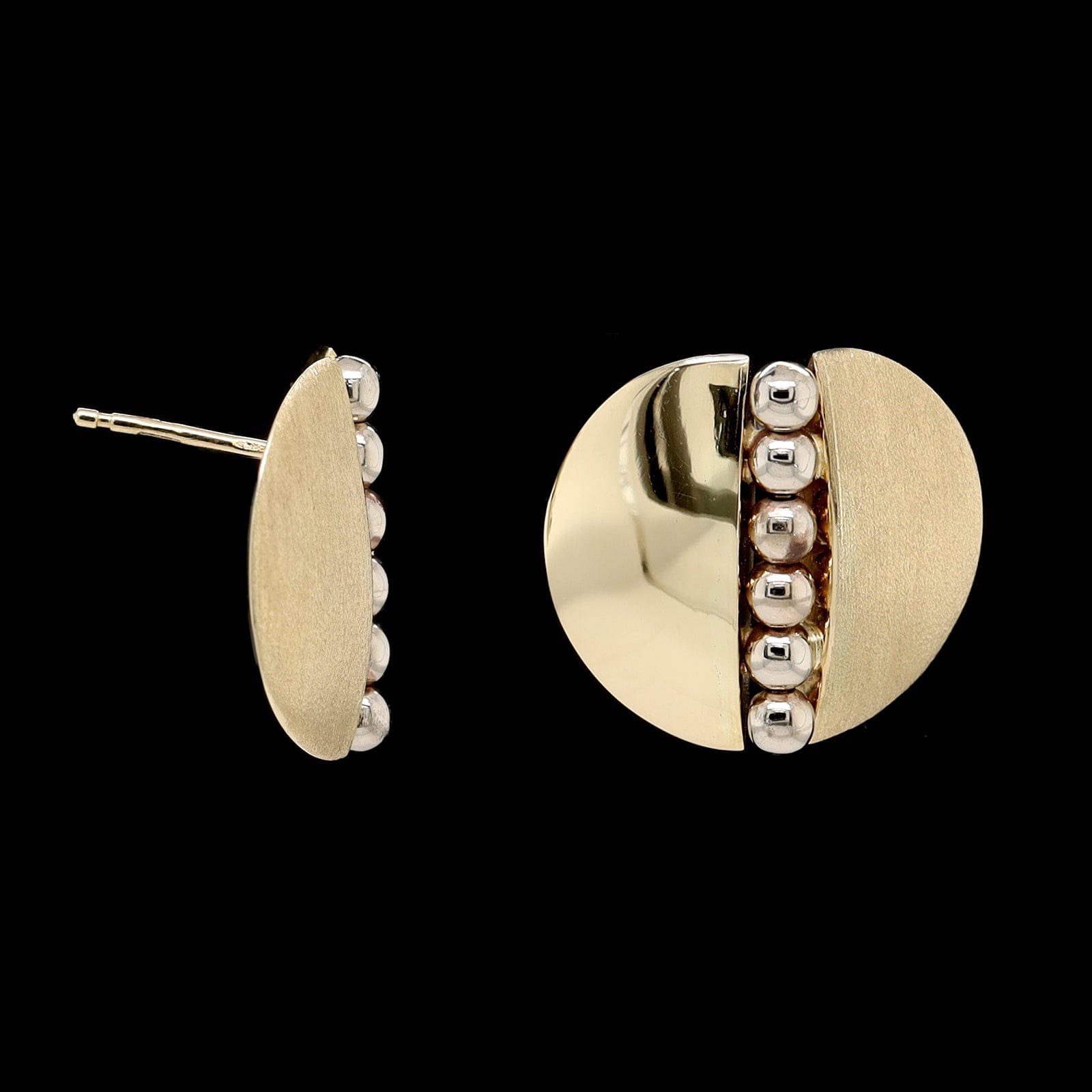 14K Two-tone Gold Estate Earrings