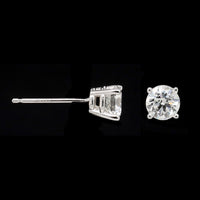 14K White Gold Estate Diamond Stud Earrings