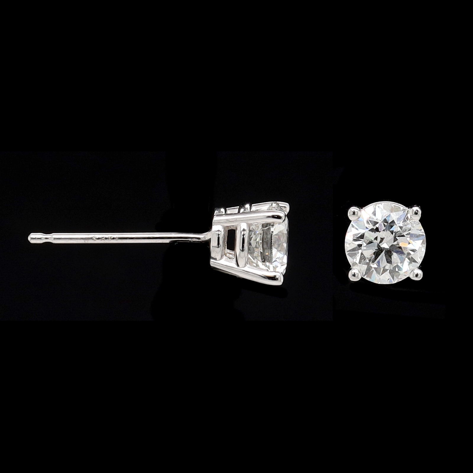 14K White Gold Estate Diamond Stud Earrings