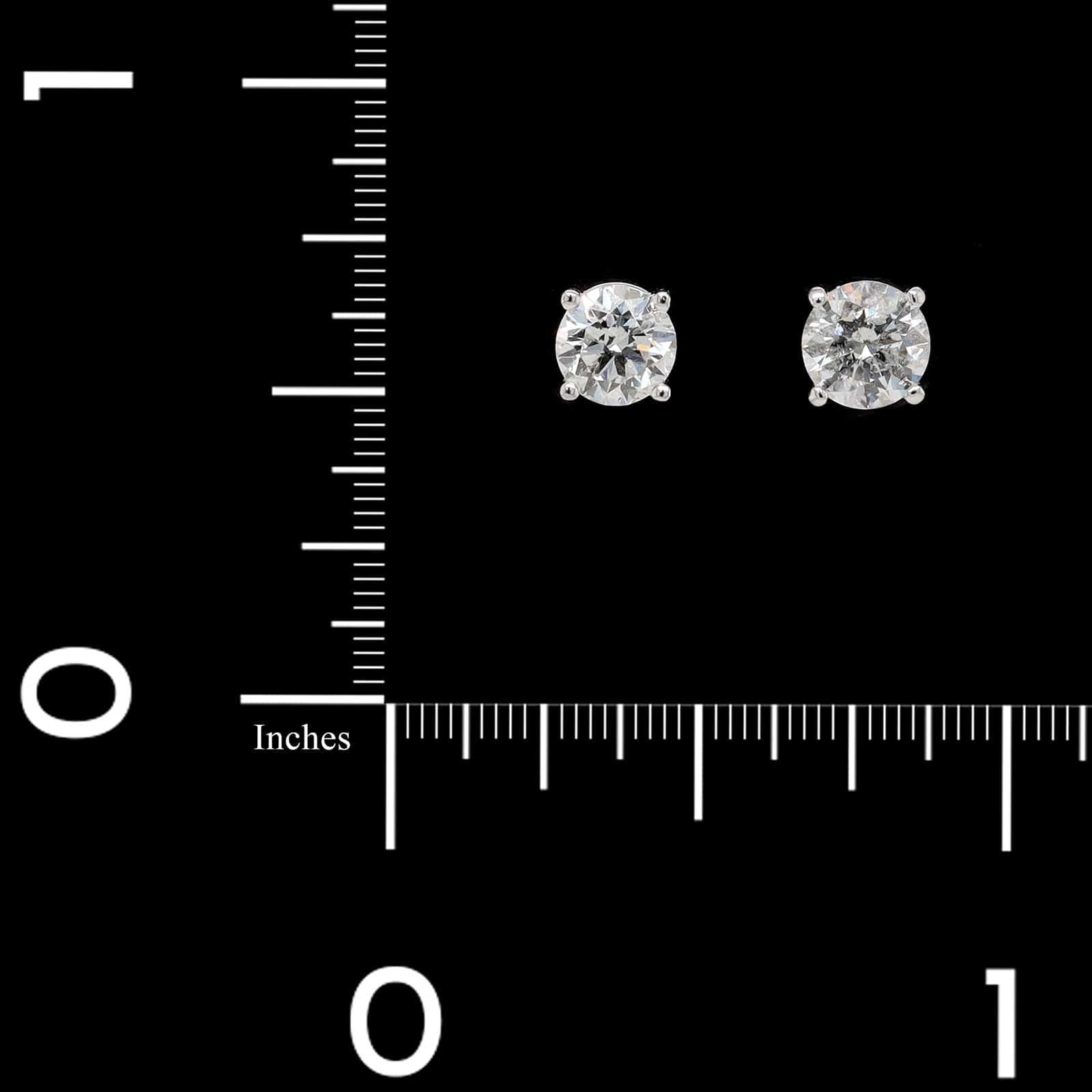 14K White Gold Estate Diamond Stud Earrings