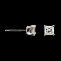 14K White Gold Estate Diamond Stud Earrings