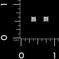 14K White Gold Estate Diamond Stud Earrings