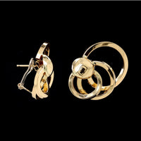 18K Yellow Gold Estate Circle Motif Earrings