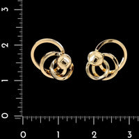 18K Yellow Gold Estate Circle Motif Earrings
