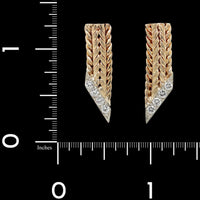 14K Two-tone Gold Estate Diamond Earrings