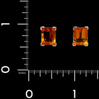 14K Yellow Gold Estate Citrine Stud Earrings