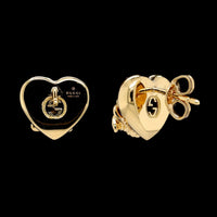 Gucci 18K Yellow Gold Estate Le Marche Des Merveilles Heart Bee Earrings