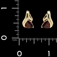 14K Yellow Gold Estate Garnet Earrings