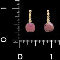 18K Yellow Gold Estate Amethyst and Diamond Earrings