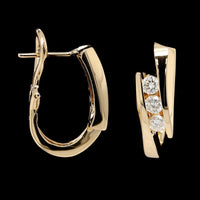 14K Yellow Gold Estate Diamond Earrings