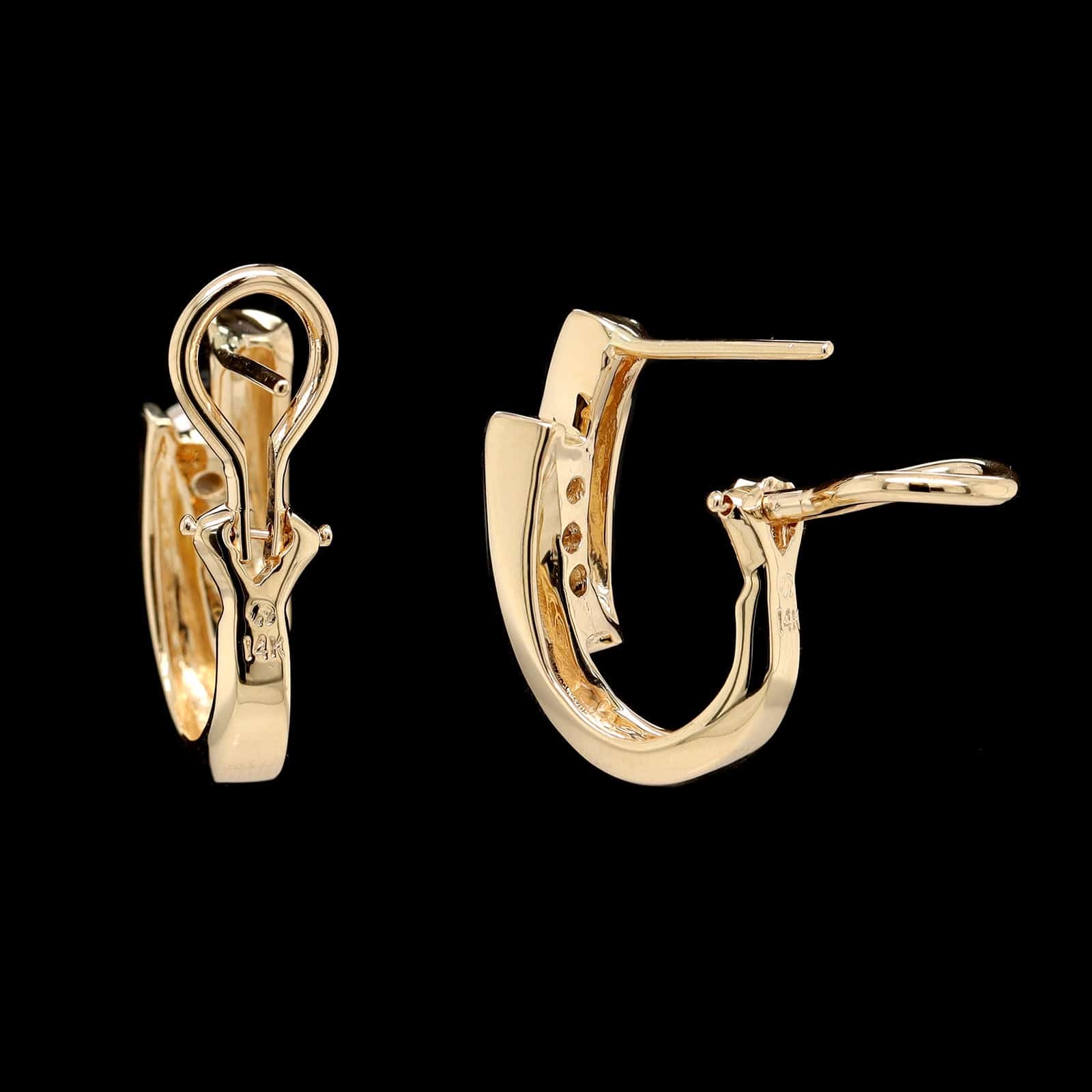14K Yellow Gold Estate Diamond Earrings