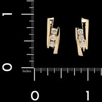 14K Yellow Gold Estate Diamond Earrings