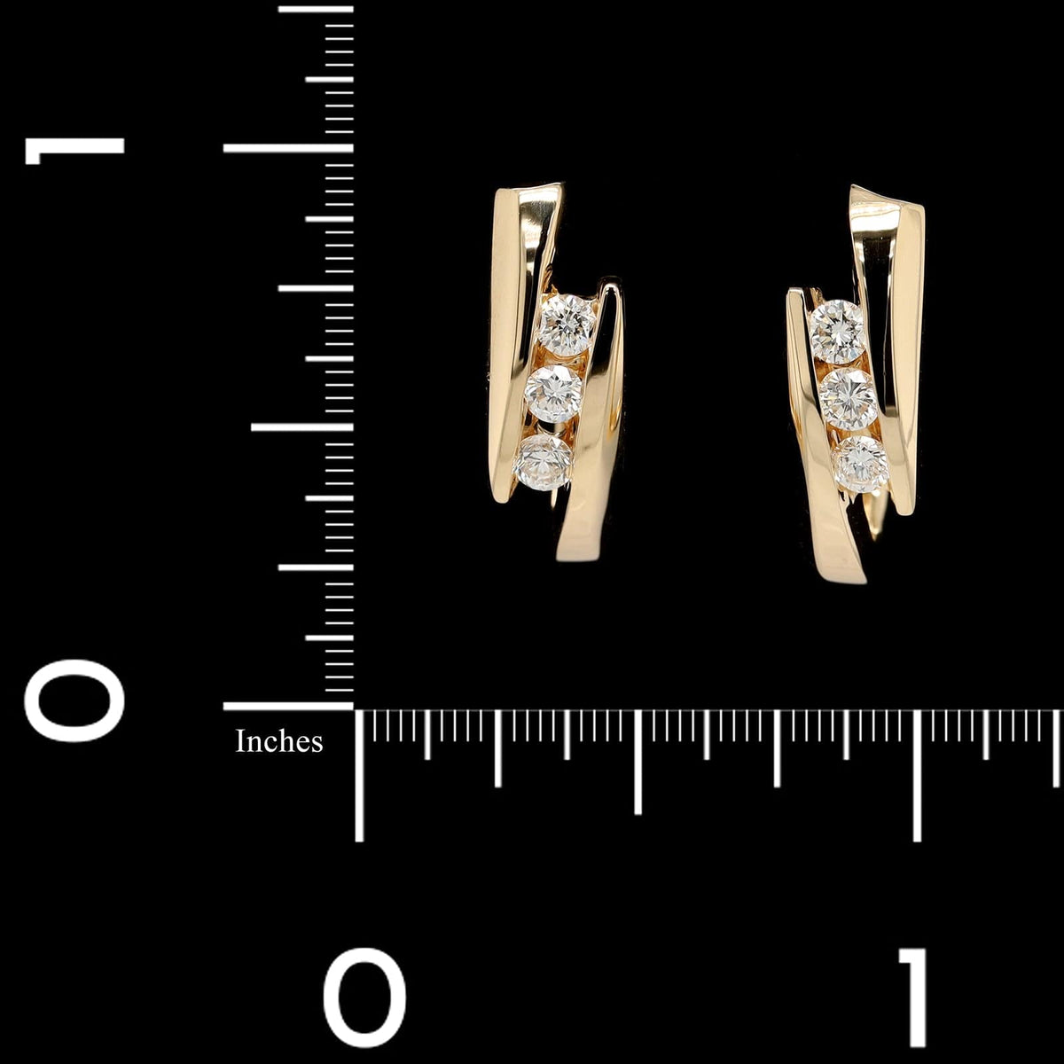 14K Yellow Gold Estate Diamond Earrings