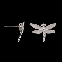 Tiffany & Co. 18K White Gold Estate Diamond Dragonfly Earrings