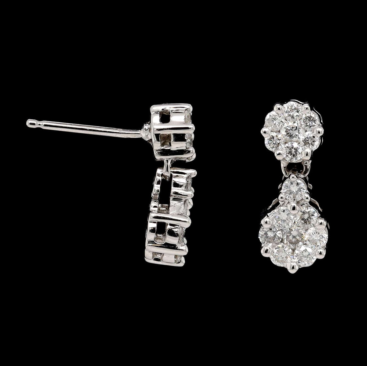 14K White Gold Estate Diamond Earrings