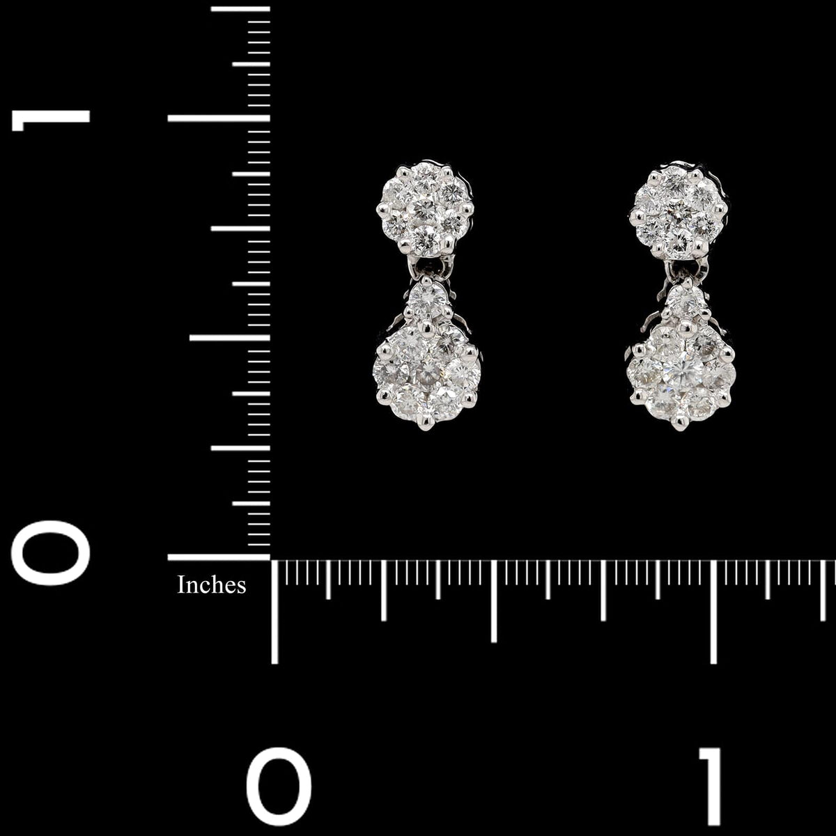 14K White Gold Estate Diamond Earrings