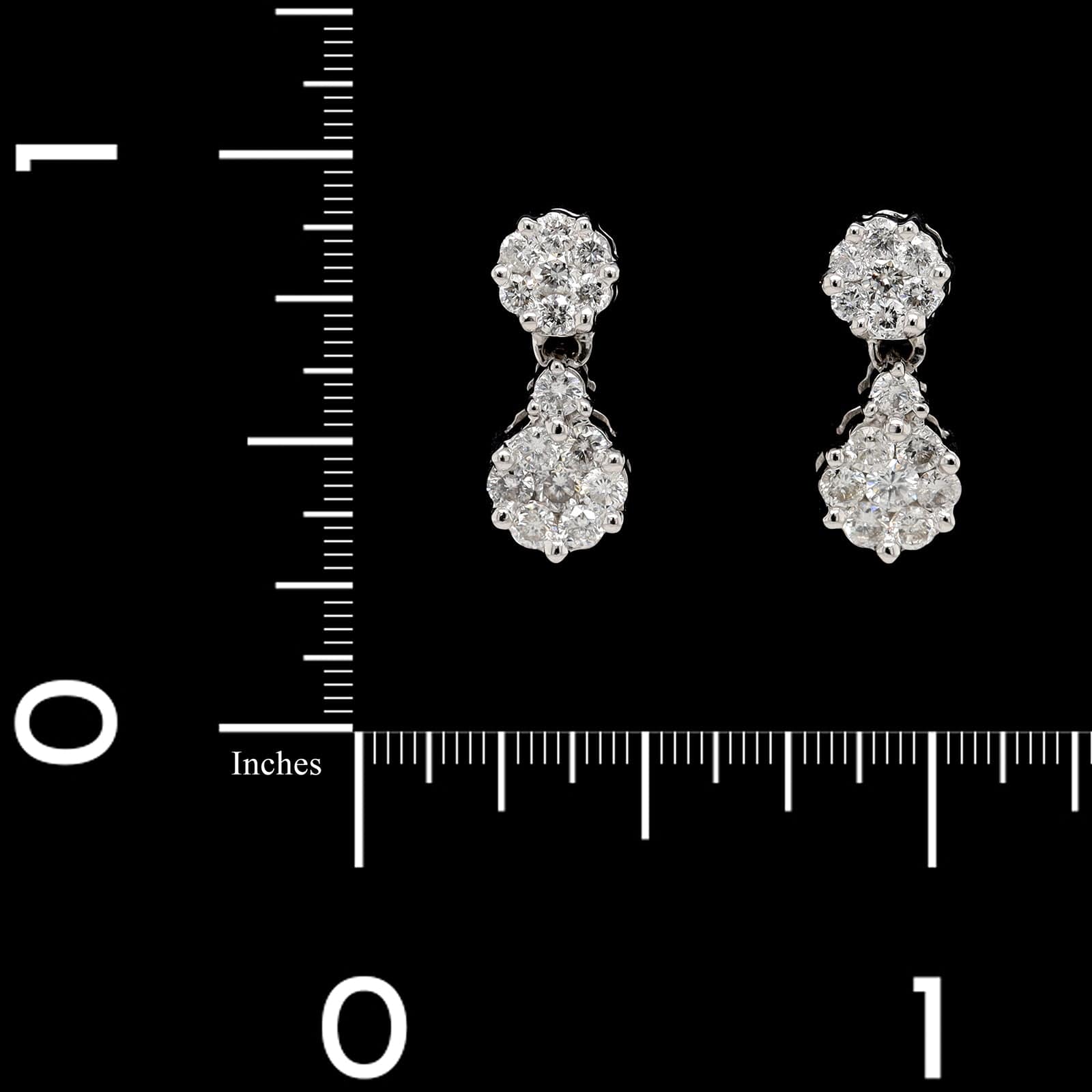 14K White Gold Estate Diamond Earrings