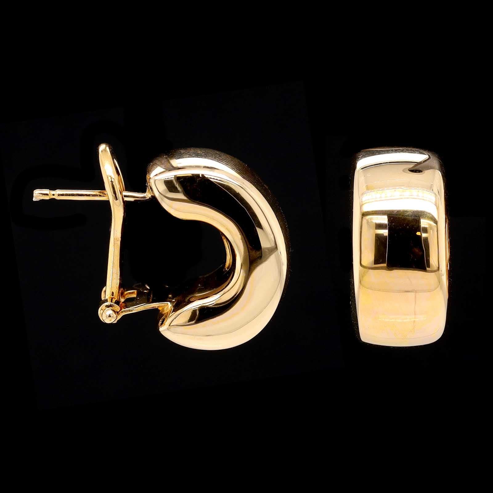 18K Yellow Gold Estate Half Hoops