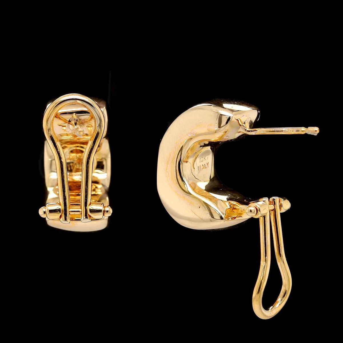 18K Yellow Gold Estate Half Hoops