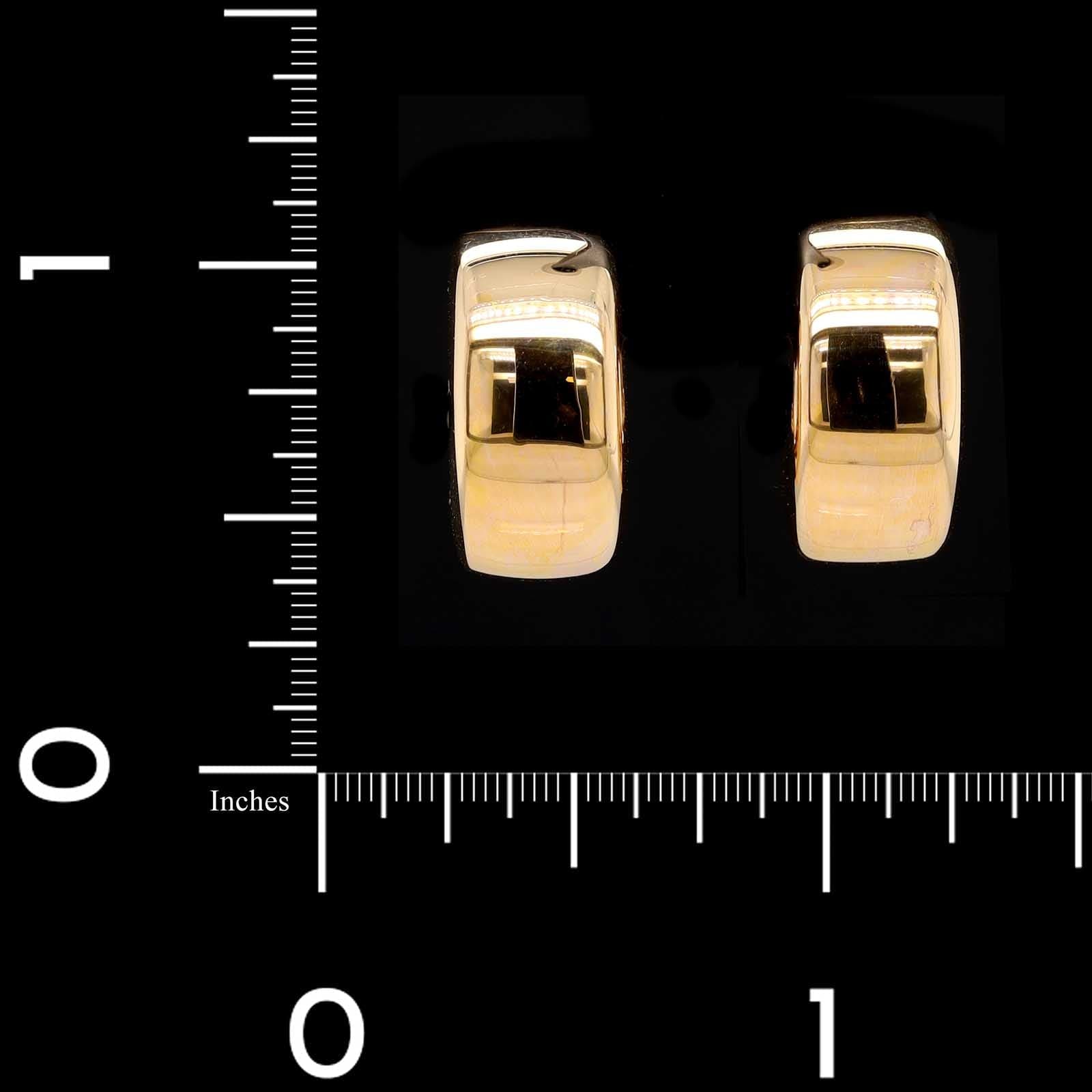 18K Yellow Gold Estate Half Hoops