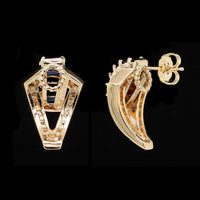 Henry Dankner 14K Yellow Gold Estate Sapphire and Diamond Earrings