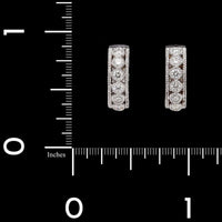 14K White Gold Estate Diamond Huggie Earrings
