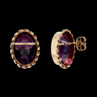 14K Yellow Gold Estate Amethyst Earrings