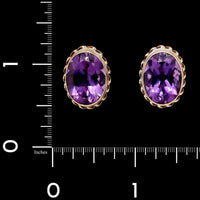 14K Yellow Gold Estate Amethyst Earrings