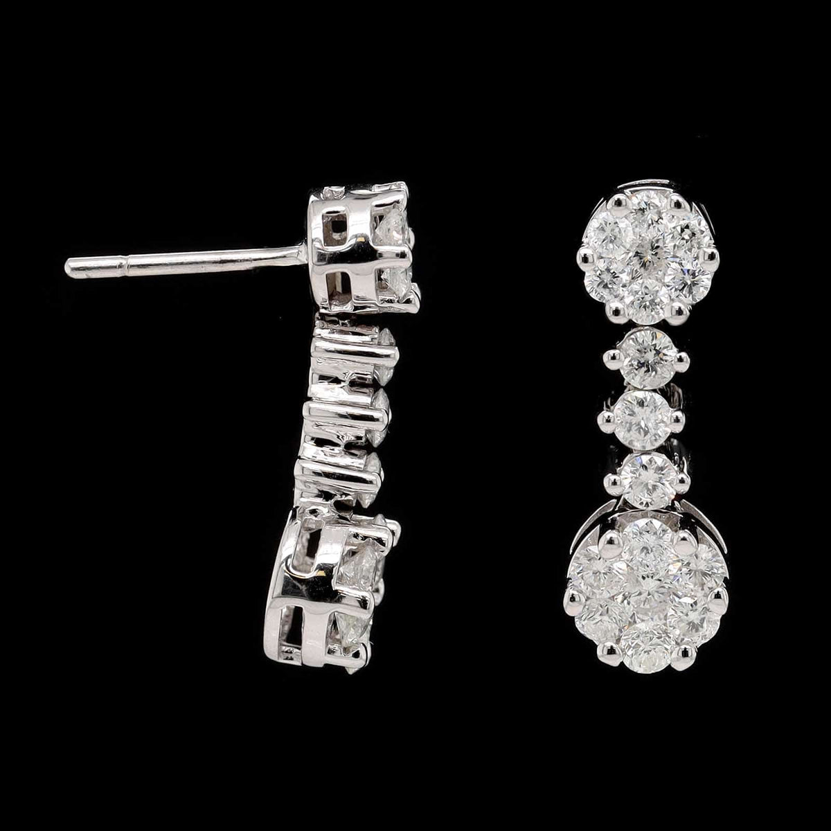 14K White Gold Estate Diamond Earrings