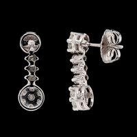 14K White Gold Estate Diamond Earrings