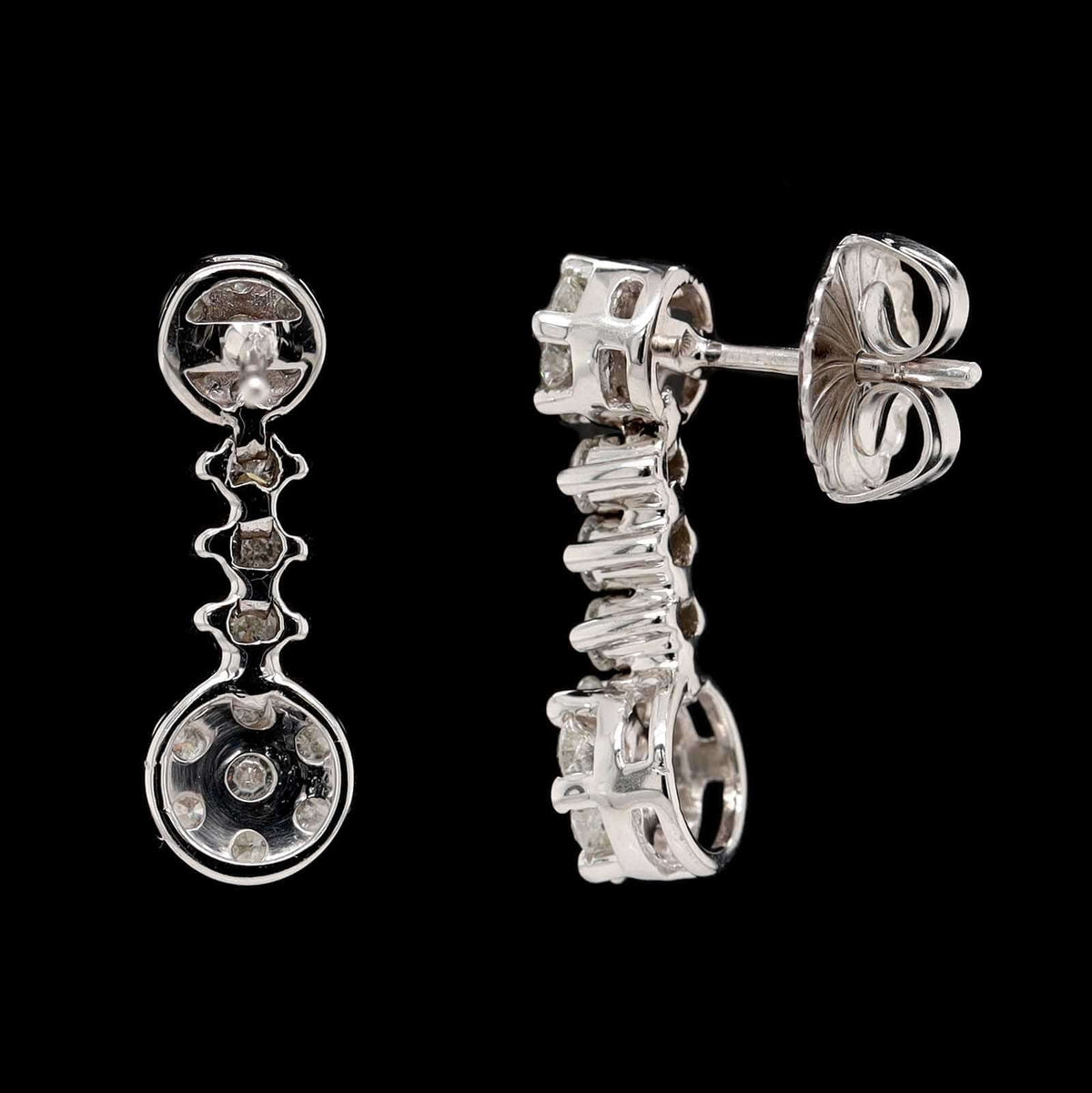 14K White Gold Estate Diamond Earrings