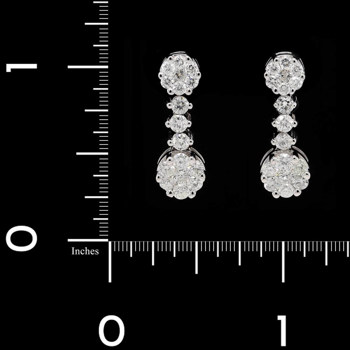 14K White Gold Estate Diamond Earrings