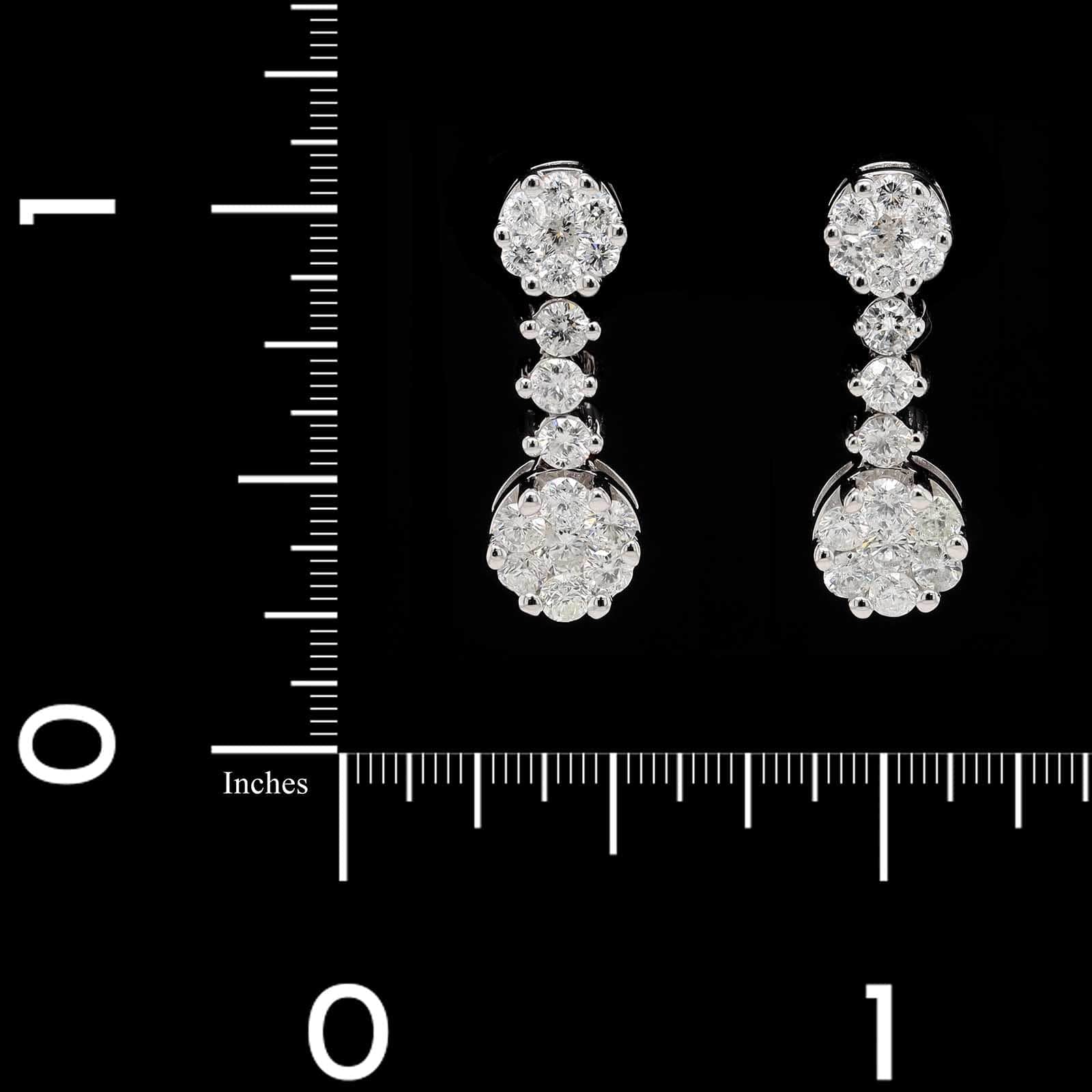 14K White Gold Estate Diamond Earrings
