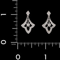 14K White Gold Estate Vintage Style Diamond Earrings