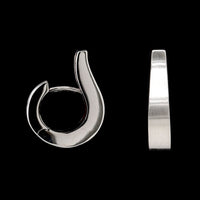 14K White Gold Estate Hinged Hoop Earrings