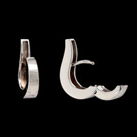14K White Gold Estate Hinged Hoop Earrings