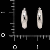 14K White Gold Estate Hoop Earrings
