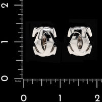 Cartier 18K White Gold Estate Penelope Double C De Cartier Earrings, France