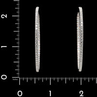 14K White Gold Estate Diamond Hoop Earrings