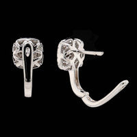 14K White Gold Estate Diamond Hoop Earrings