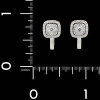14K White Gold Estate Diamond Hoop Earrings