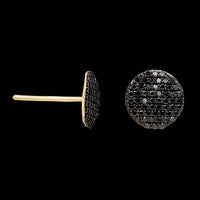 14K Rose Gold Estate Black Diamond Pave Earrings