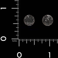 14K Rose Gold Estate Black Diamond Pave Earrings