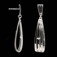 14K White Gold Estate Diamond Drop Earrings