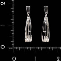 14K White Gold Estate Diamond Drop Earrings