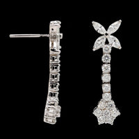 14K White Gold Estate Diamond Drop Earrings
